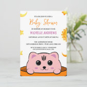 Cute Kitty Chat Baby shower Invitation (Debout devant)