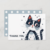 Cute Kitty Chat Carte de remerciements (Devant / Derrière)