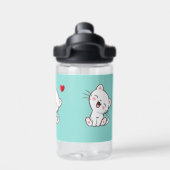 Cute Kitty Chat & Coeur sur une bouteille d'eau bl (Salle de sport)