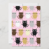 Cute Kitty Chat coloré 1er anniversaire Invitation (Dos)