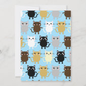 Cute Kitty Chat coloré 1er anniversaire Invitation (Dos)