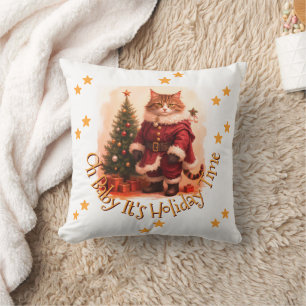 Cute Kitty Chat Coussin de Noël