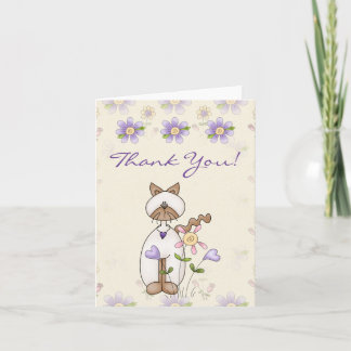 Cute Kitty Chat et Fleurs Merci