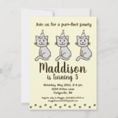 Cute Kitty Chat Invitation Anniversaire (Devant)