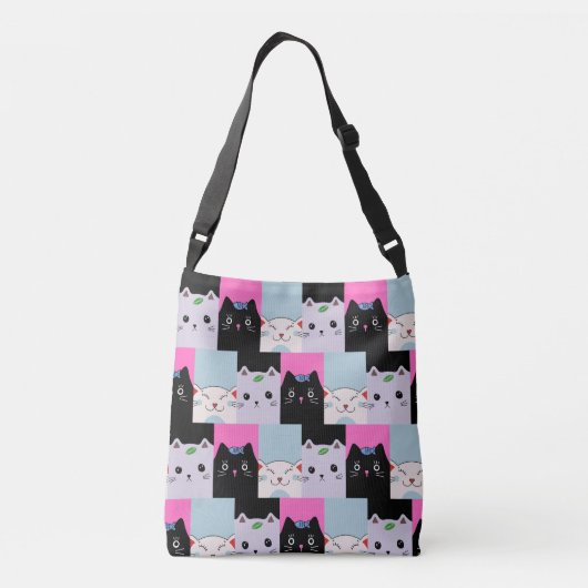 Cute Kitty Chats Crossbody Sac (Dos)