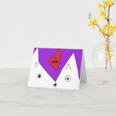 Cute Kitty envoie un Carte pour notes d'amour (Fleur jaune)