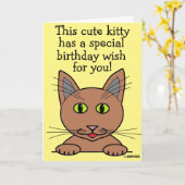Cute Kitty Funny Pun Anniversaire Carte (Fleur jaune)