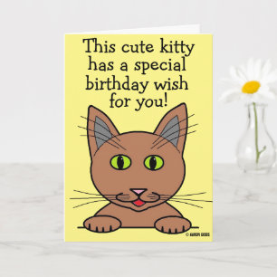 Cute Kitty Funny Pun Anniversaire Carte