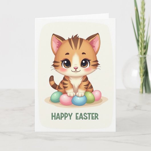 Cute Kitty Holiday Card Kaart (Voorkant)