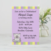 Cute Kitty Invitation d'anniversaire pour les fill (Debout devant)
