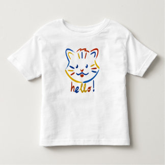 Cute kitty says hello! kinder shirts