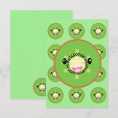 Cute Kiwi fruitkawaii Bedankkaart (Voorkant / Achterkant)
