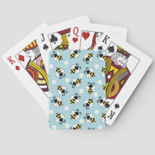 Cute kleine bijen en madeliefjes patroon pokerkaarten