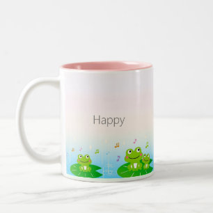 Cute Kleine Kikkers op Pastelkleuren Tweekleurige Koffiemok
