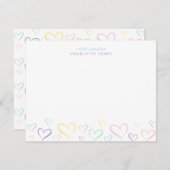 Cute Kleine Kleurige Hart met Kindernaam Notitiekaartje (Voorkant / Achterkant)