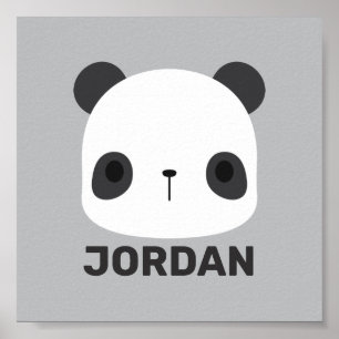 Cute Kleine Panda Beer met Gepersonaliseerde Naam Poster