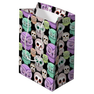 Cute Kleine Uilen in Pasteltinten Medium Cadeauzakje