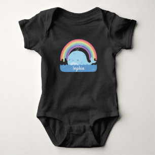 Cute Kleine Walvis en Regenboog Persoonlijk Romper