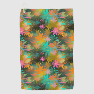 Cute Kleurrijke Bloemige Abstracte Patroon Golfhanddoek