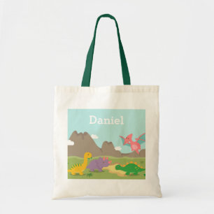 Cute Kleurrijke Dinosaurus Kinderen Boodschappenta Tote Bag