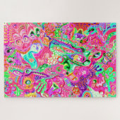 Cute kleurrijke gemengde abstracte monsters keuken legpuzzel (Horizontaal)