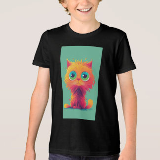 Cute Kleurrijke Kitten Illustratie – Kinderen T-Sh Tri-Blend Shirt
