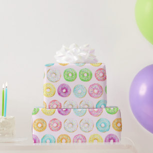 Cute Kleurrijke Moderne Donut Thema Cadeaupapier