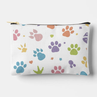 Cute Kleurrijke Pootafdrukken Patroon Ritssluiting Etui