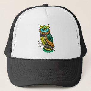 Cute Kleurrijke Uil Illustratie Halloween Toevoegi Trucker Pet