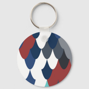 Cute kleurrijke vis korst patroon sleutelhanger