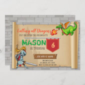 Cute knight invitation (Devant / Derrière)