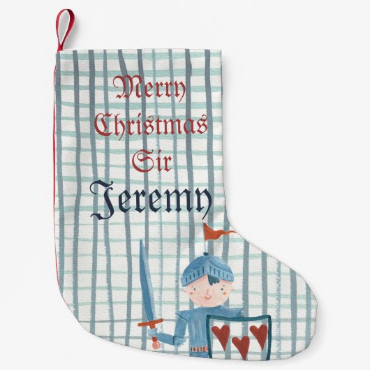 Cute Knight personalized Kerstmis Stocking Kleine Kerstsok (Voorkant)