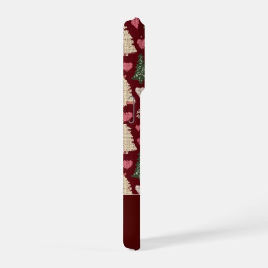 Cute Knitted Christmas Tree and Hearts Pattern (Côté droit)