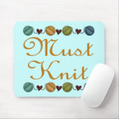 Cute Knitting moet Cnit Gift Muismat (Met muis)