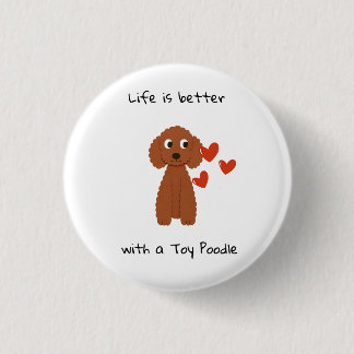 cute knuffel Poodle kunst knopspeld Ronde Button 3,2 Cm