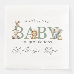 Cute Knuffels Geslacht Onzijdige Baby Shower Servet