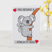 Cute Koala-achtige Knuffel Kaart (Gele Bloem)