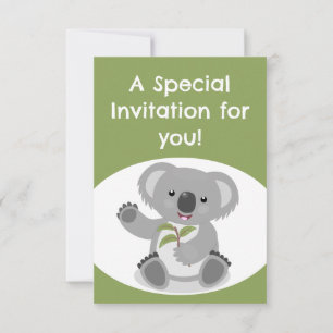 Cute Koala anniversaire personnalisé Invitation