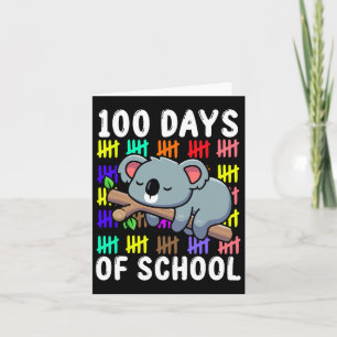Cute Koala Australia Animal Student Gift 100 dagen Kaart
