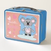 Cute Koala Avec Coeurs Girl Lunchbox en métal (Devant)