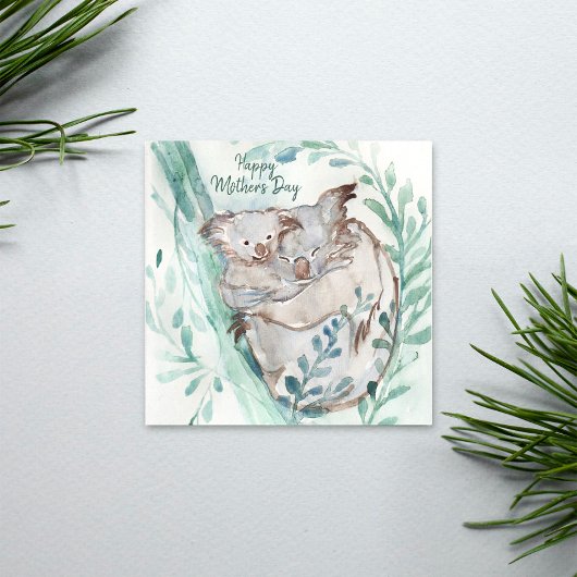 Cute Koala Baby Hug Waterverf Animal Moederdag