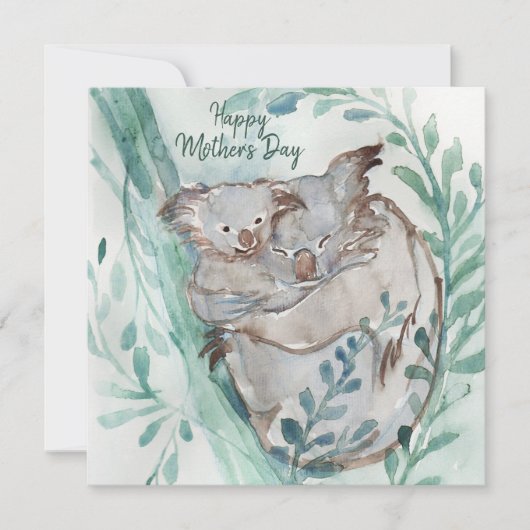 Cute Koala Baby Hug Waterverf Animal Moederdag (Voorkant)
