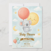 Cute Koala Baby shower Invitation (Devant)
