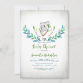 Cute Koala Baby Shower Invitation Kaart (Voorkant)