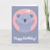 Cute Koala Bear - Carte Anniversaire de enfant per (Devant)
