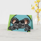 CUTE KOALA BEAR HORIZONTAL GREETING CARTE (Fleur jaune)