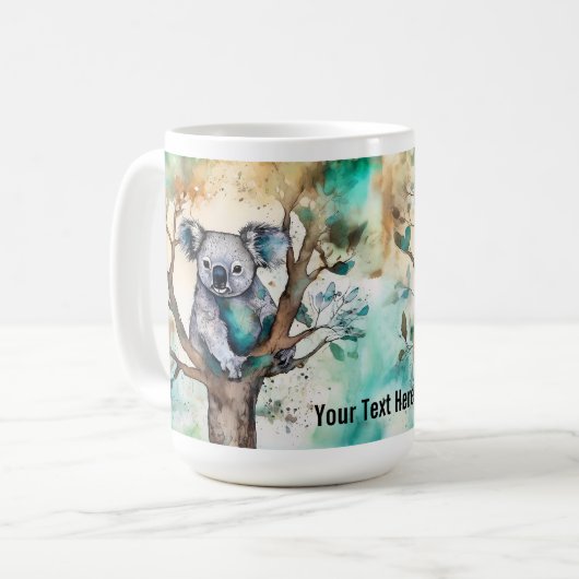 Cute Koala Bear Mug in Tree – Personalize (Devant gauche)