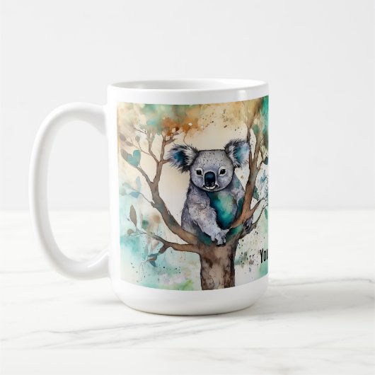 Cute Koala Bear Mug in Tree – Personalize (Gauche)