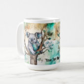 Cute Koala Bear Mug in Tree – Personalize Koffiemok (Voorkant links)