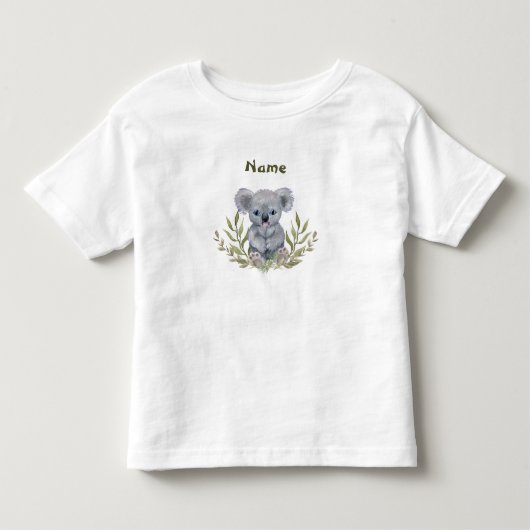 Cute Koala Bear with Leaves Kinder Shirts (Voorkant)